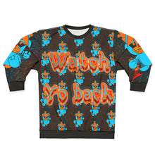 Load image into Gallery viewer, Watch yo back stamp print Unisex Sweatshirt (AOP)
