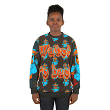 Load image into Gallery viewer, Watch yo back stamp print Unisex Sweatshirt (AOP)
